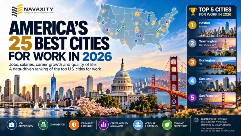 America's 25 best cities for work in 2026 ranked by job opportunities and career factors